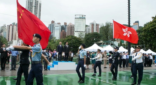 陳冬主禮香港青少年制服團(tuán)體慶祝香港特區(qū)成立20周年大巡游活動
