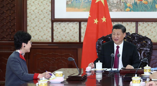 習(xí)近平會見來京述職的林鄭月娥