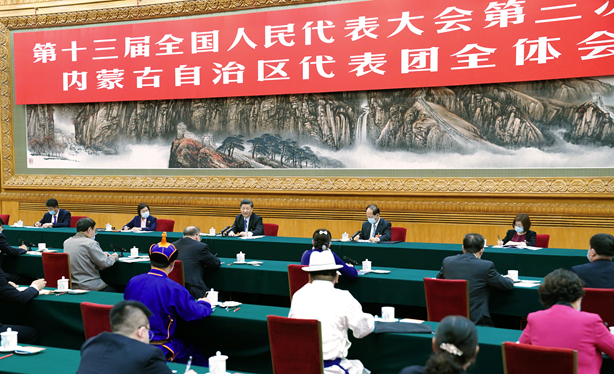 習(xí)近平參加內(nèi)蒙古代表團(tuán)審議